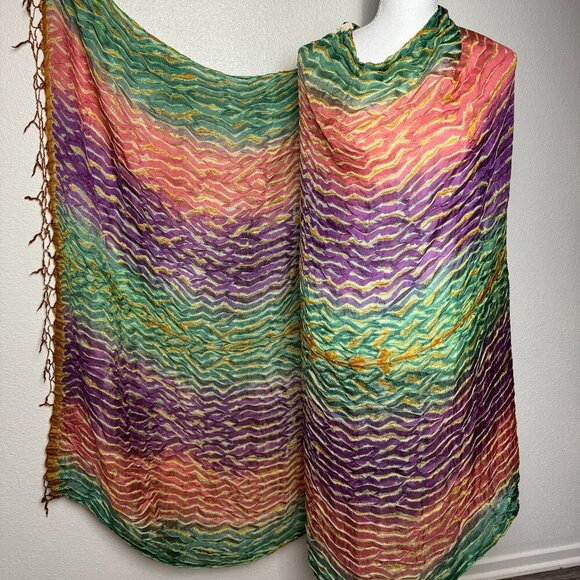 Sarong 100% silk Multicolor - Picture 1 of 8